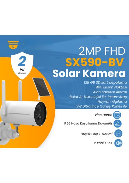 2mp Fhd SX590-BV Solar Kamera