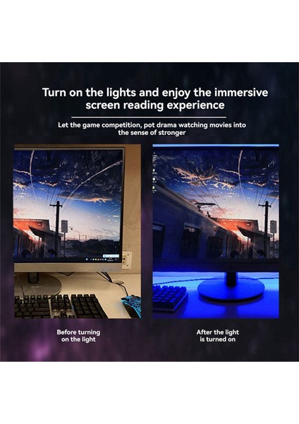 LED Işık Şeridi 5V 5050RGB 30 Işık Yumuşak Tv Arkaplan Düşük Voltaj Renkli Dekoratif Işık, B (Yurt Dışından) modelleri