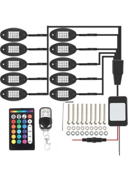 15 LED Renkli Işıklar Araba Bir Çekme On Altında Malzemeler (Yurt Dışından)