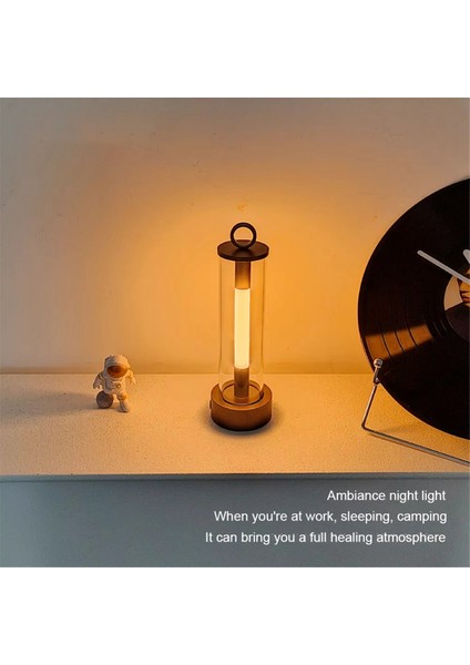 LED Gece Lambası Kamp Işıkları USB Şarj Edilebilir Dokunmatik Anahtar Çadır Aydınlatması Yatak Odası Başucu Masaüstü Dekor Masa Lambası (Yurt Dışından)