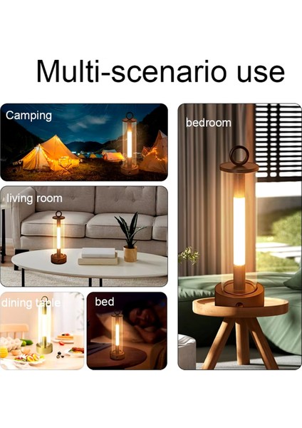 LED Gece Lambası Kamp Işıkları USB Şarj Edilebilir Dokunmatik Anahtar Çadır Aydınlatması Yatak Odası Başucu Masaüstü Dekor Masa Lambası (Yurt Dışından)