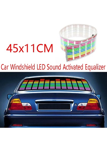 45X11CM Araba Ön Camı LED Sesle Etkinleştirilen Ekolayzer Neon El Işık Müzik Ritmi Flaş Lambası Sticker Kontrol Kutusu ile (Yurt Dışından)