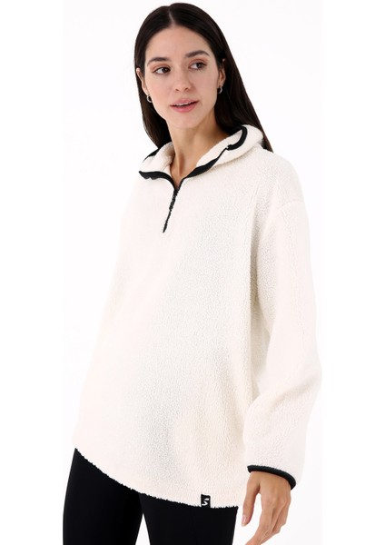 Cheer Casual Kadın Peluş Mont Ekru