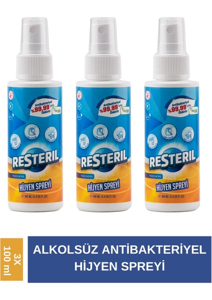 Hijyen Spreyi 3x100ml Klozet Kapağı Temizleyici Dezenfektan Sprey Seyahat