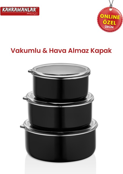 Prime 3'lü Emaye Saklama Kabı