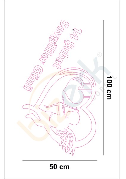 Bizerk Görsel 14 Şubat Sevgililer Günü Valentine's Day Beyaz Melek Vitrin Sticker fiyatları