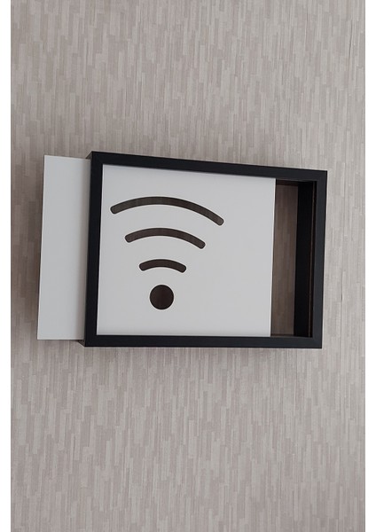 25 x 35 cm Wifi Desenli Modem ve Sigorta Kutusu Saklama Kutusu! Siyah Saklama Kutusu!