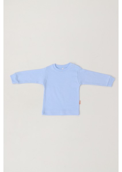 Uzun Kollu Omuzdan Çıtçıtlı Bisiklet Yaka Bebek Tek Üst Body 4 Parça %100 Pamuk