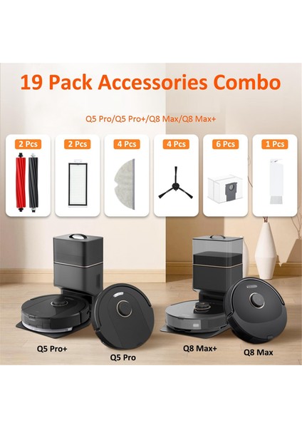 Roborock Q5 Pro+/q8 Max+ (Plus) Için Yedek Aksesuar Kitleri (Yurt Dışından)