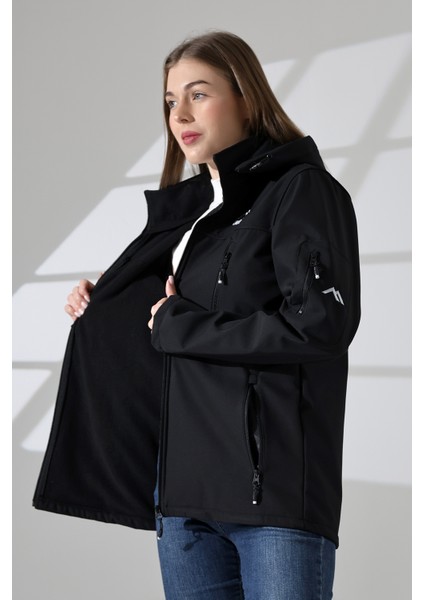 Kadın Su Geçirmez Kumaş Içi Polar Çıkartılabilen Fermuarlı Kapüşon 5 Cepli Boydan Fermuarlı Softjel Mont modelleri