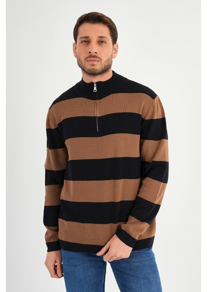 Alexandergardı Dik Yaka Uzun Kollu Renk Bloklu Erkek Triko Kazak (E24-EZE-46) indirimleri