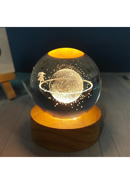 Dekoratif Satürn Kız Tasarımlı Ahşap altlıklı Işıklı Cam Küre Büyük Boy Cam: 8 Cm Ahşap 2 Cm modelleri