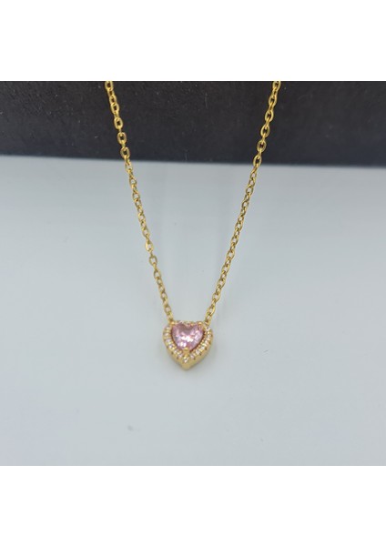Gold Kalpli Pembe Zirkon Taşlı Ciddi Ilişki Kolyesi fırsatları