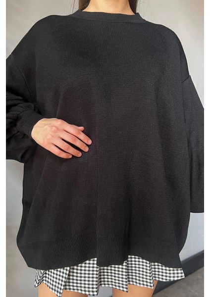 Kadın Oversize Balon Kol Triko Kazak fırsatları