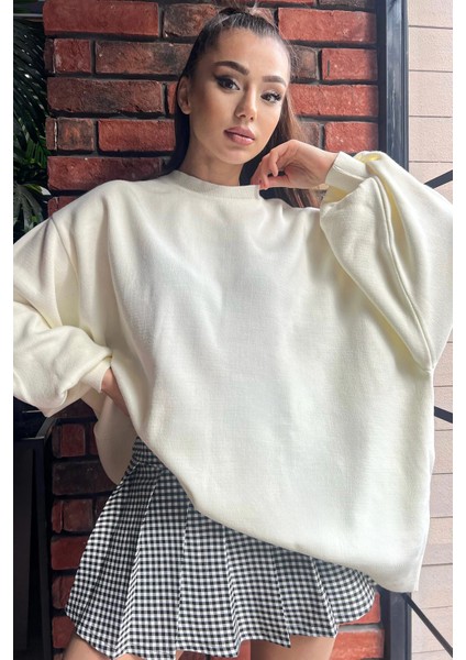 Kadın Oversize Balon Kol Triko Kazak modelleri