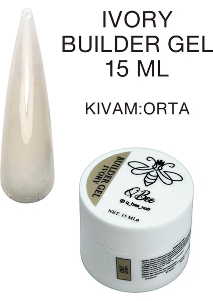 Qbee Professıonal 15ML Protez Tırnak Jeli Builder Gel Ivory