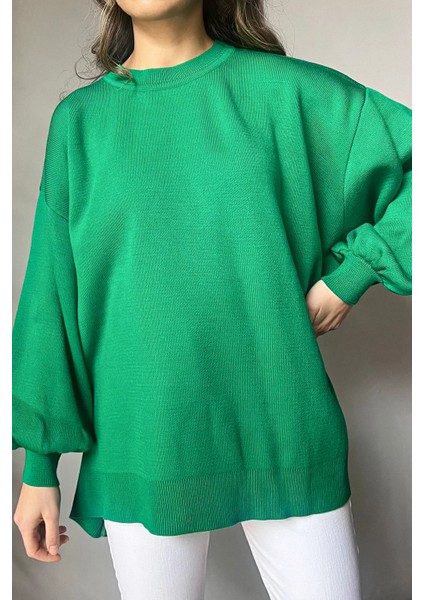 Kadın Oversize Balon Kol Triko Kazak modelleri