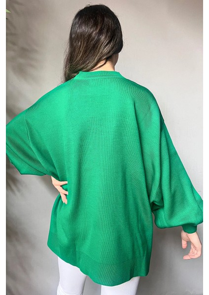 Kadın Oversize Balon Kol Triko Kazak fırsatları