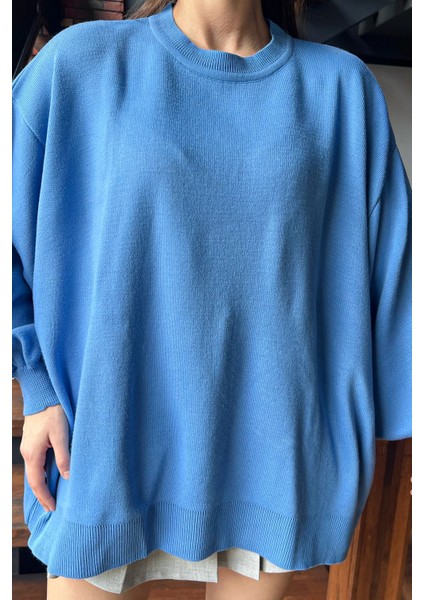 Kadın Oversize Balon Kol Triko Kazak P-035426 fırsatları