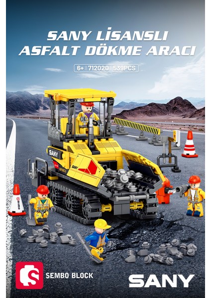 Sany Lisanslı SSP130C-8 Asfalt Dökme Aracı 534 Parça Yapı Blokları (712020)