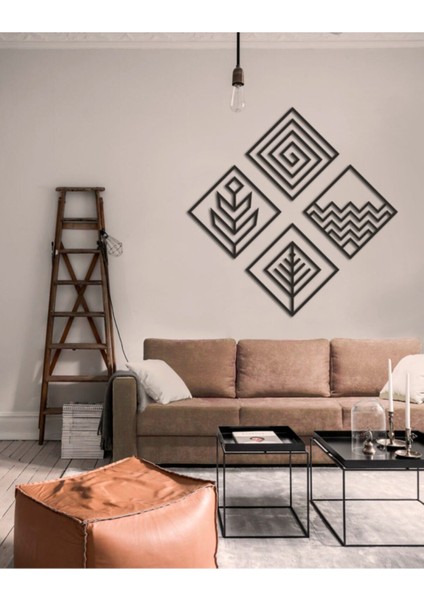 Kare 4'lü Duvar Dekoru