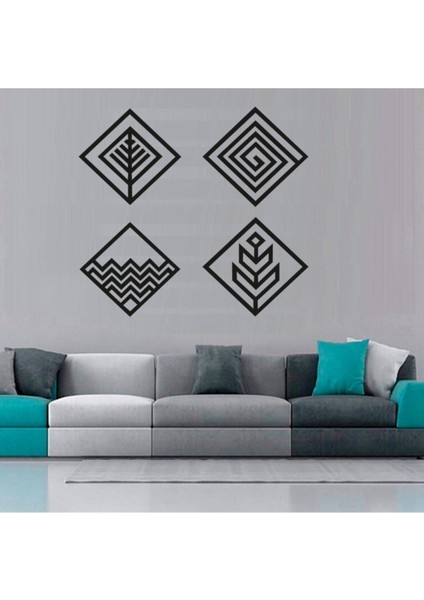 Siyah 4 Elements Duvar Dekoru