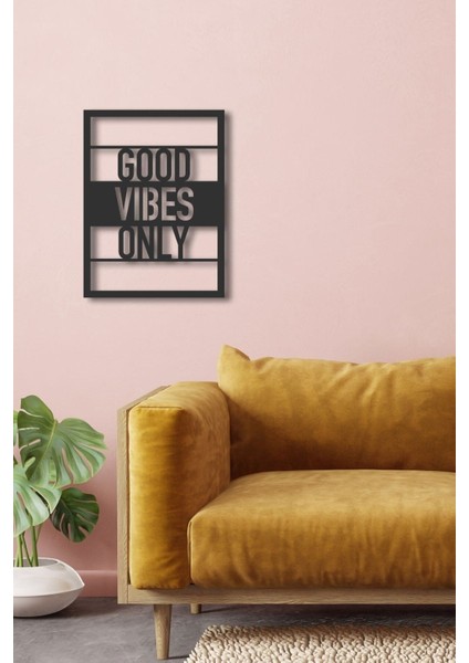 Good Vibes Only Ahşap Dekor Duvar Yazısı
