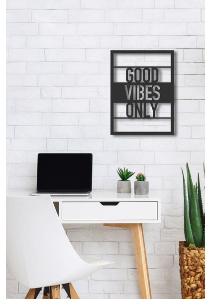 Good Vibes Only Ahşap Dekor Duvar Yazısı