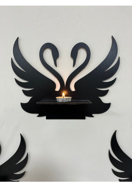 Dekoratif Ahşap Kuğu Figürlü Mumluk fiyatları