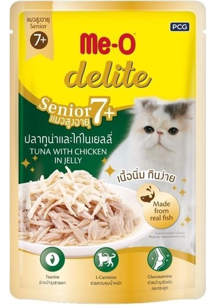 Delite Ton Balıklı ve Tavuklu Senior Jelly Kedi Yaş Mama 70 gr