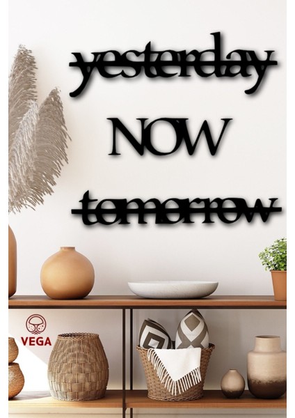 Siyah Ingilizce Zaman Harfli Ahşap Mdf Dekoratif Tablo