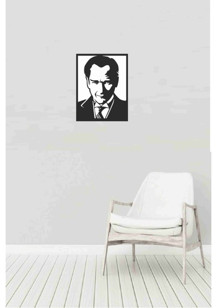 Atatürk Portre 50X65 cm Ahşap Lazer Kesim