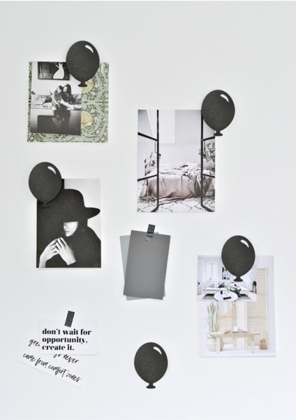 Balon Modelli 6'lı Siyah Magnet