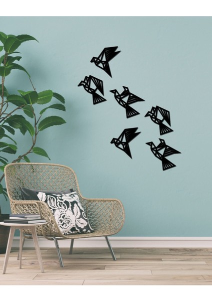 6'lı Kuş Duvar Dekoru