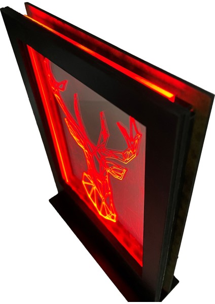 Masa Üstü LED Işıklı Çerceve Geyik