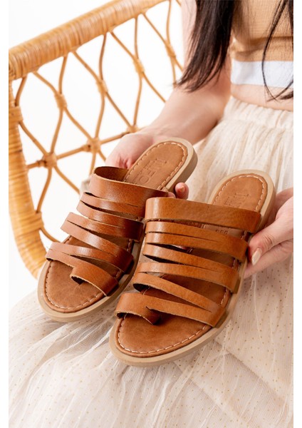 169-082 Taba Ortopedik Hakiki Deri Kadın Terlik fırsatları