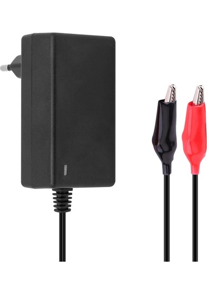 7.2 Volt - 1 Amper Krokodil Uçlu Priz Tip Kırmızı Yeşil Ledli Yerli Üretim Akü Şarj Adaptörü (OUT:6V1A) (4886)