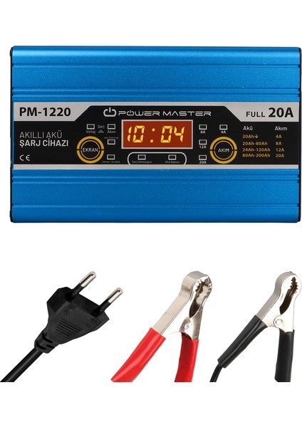 12 Volt Max 20 Amper LCD Ekranlı Akü Şarj Cihazı (4886)