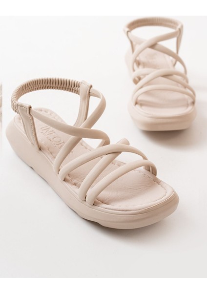 841-841 Bej Lastikli Kadın Sandalet indirimleri