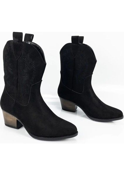 Kadın Siyah Su Geçirmez Içi Sıcak Astar Kovboy Modeli Bot modelleri