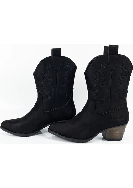 Kadın Siyah Su Geçirmez Içi Sıcak Astar Kovboy Modeli Bot fırsatları