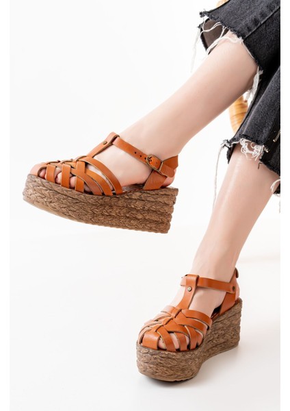 684-02 Taba Ortopedik Deri Dolgu Kadın Sandalet indirimleri