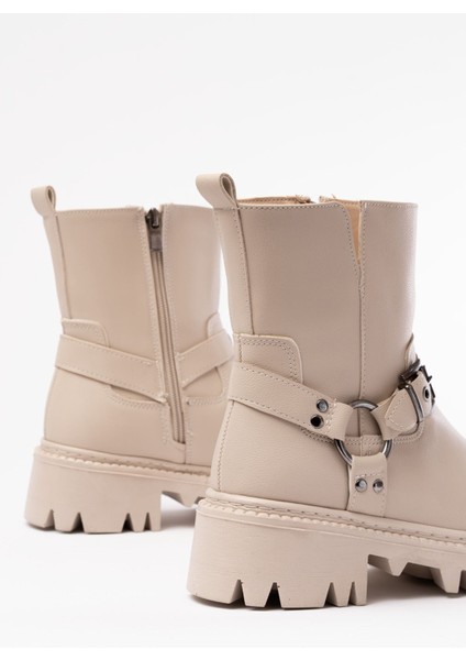 868-2015 Bej Fermuarlı Günlük Kadın Bot indirimleri