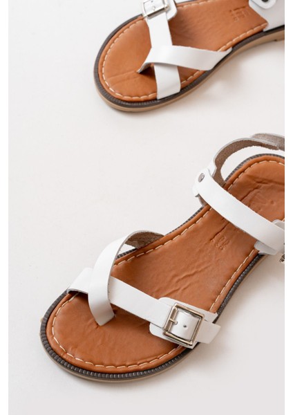 205-091 Beyaz Ortopedik Deri Kadın Sandalet fiyatları