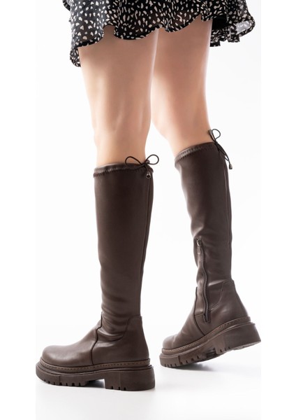 812-2291 Kahverengi Fermuarlı Günlük Kadın Çizme fırsatları