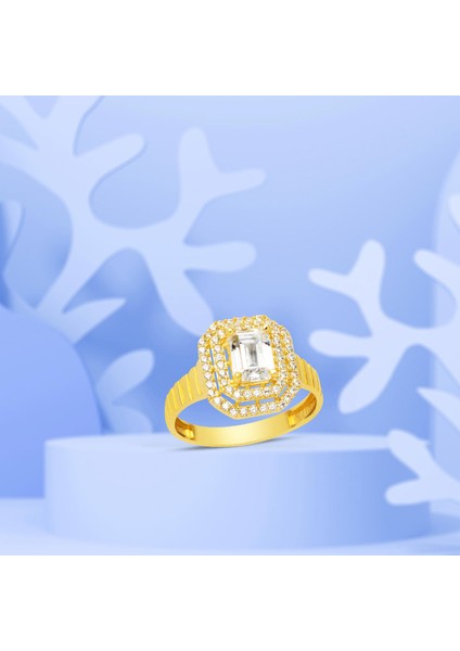 Baget Taşlı Altın Kadın Yüzük 14 Ayar indirimleri