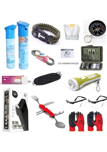 Deprem Çantası 208 Parça 84 Çeşit Tam Kapsamlı 4 Kişilik Aile Deprem Çantası fırsatları