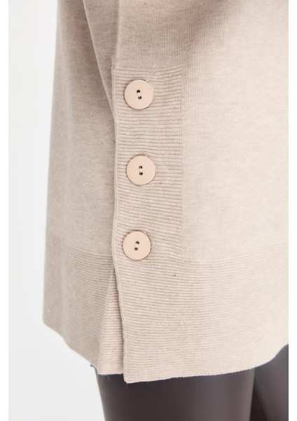 Kadın Tam Balıkçı Yaka Dikişsiz Kazak 23391 B.melanj modelleri