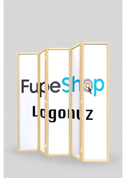 Doğal Ahşap Kişiye Özel Tek Taraf Baskılı 5 Kanat Paravan Seperatör Oda Bölme indirimleri