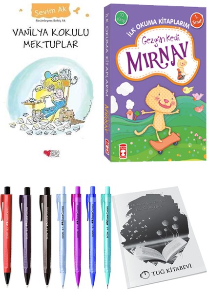 İlk Okuma Kitaplarım Gezgin Kedi Mırnav 10 Kitap ve Vanilya Kokulu Mektuplar 2li Set